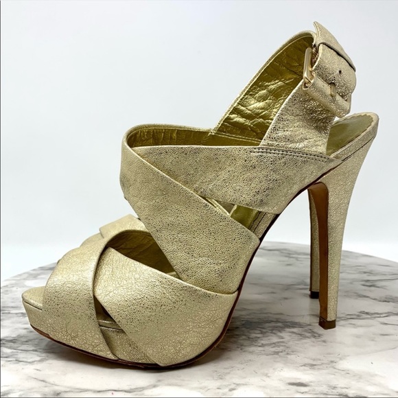 Report Signature Newbury 2 metallic gold pumps 7.5 - Picture 3 of 9